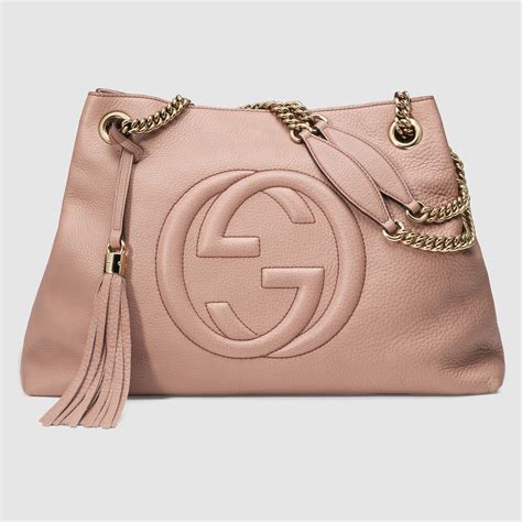 Soho medium shoulder bag in light pink leather 